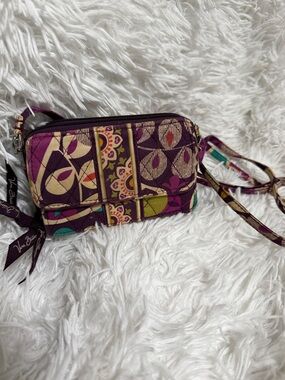 Vera Bradley Purple Multicolor Quilted Crossbody Wallet
